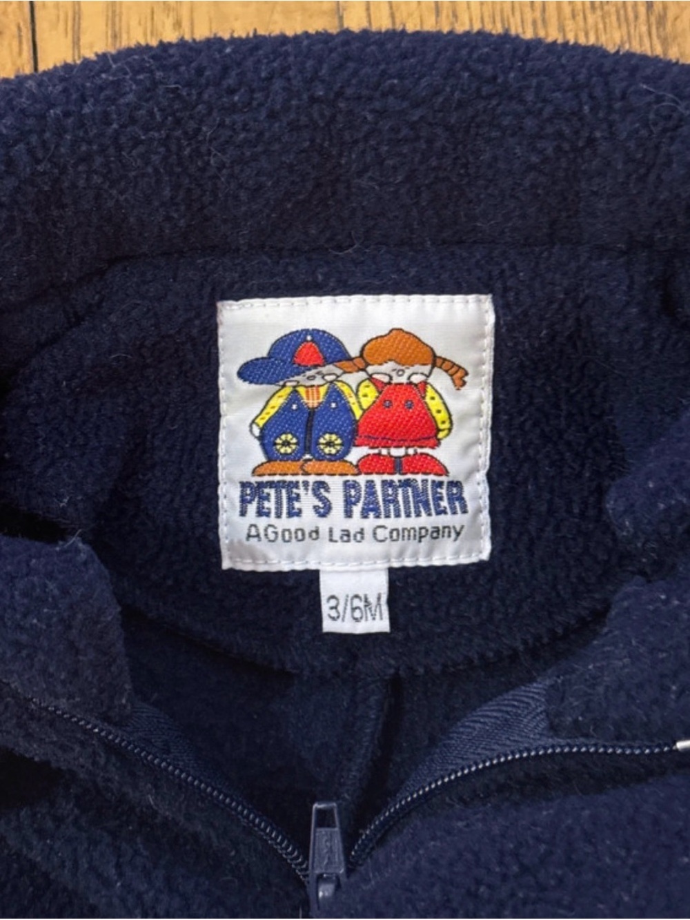 Vintage Pete’s Partner Navy Fleece Baby Bunting 3-6M - Picture 3 of 3